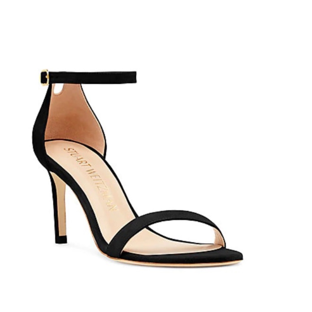 Stuart Weitzman Nunaked straight suede heel strappy sandal #nudist see video